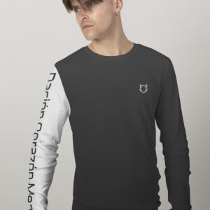 Camiseta Manga Larga Negro/Blanco