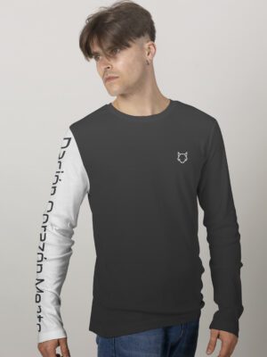 Camiseta Manga Larga Negro/Blanco