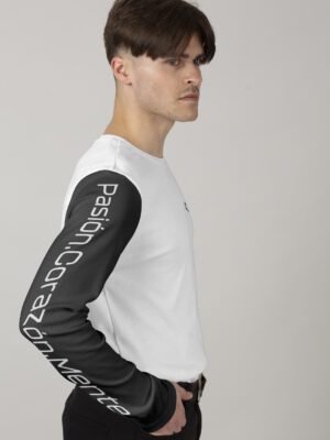 Camiseta Manga Larga Blanco/Negro