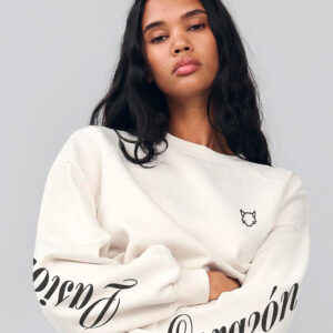 Polerón W Crop PCM Blanco/Negro