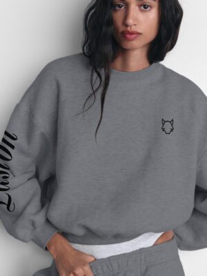 Sudadera W Crop PCM Gris/Negro